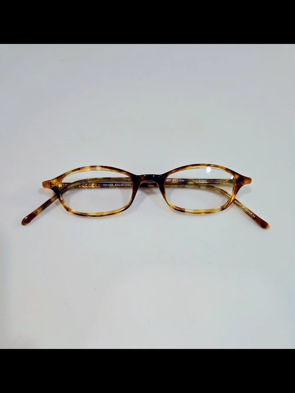 EIGHT BELOW Tortoiseshell Rectangle Eye Glasses Amber Brown NWOT